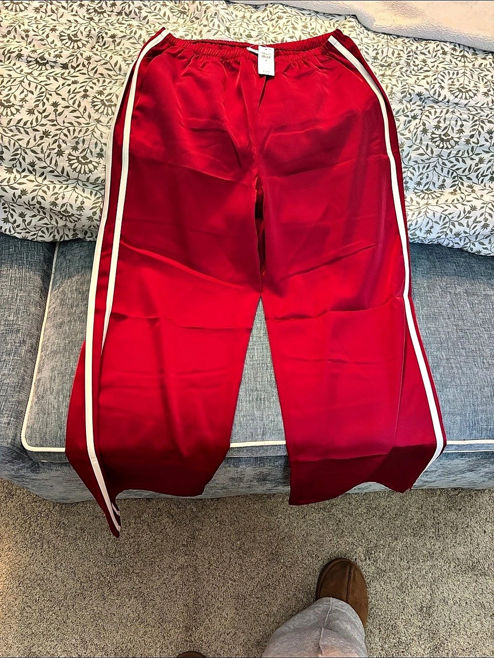 Old Navy Red & White Track Pants Size Small NWT